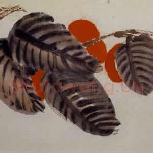 约1927年 齐白石《红柿》国画花鸟作品图片鉴赏