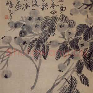 约1920年 齐白石《枇杷》国画花鸟作品图片鉴赏
