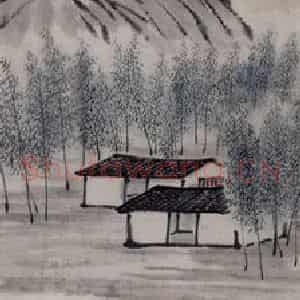 1922年 齐白石《山水四条屏》国画山水作品图片鉴赏