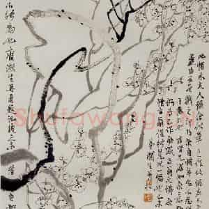 1919年 齐白石《梅花图》国画花鸟作品图片鉴赏