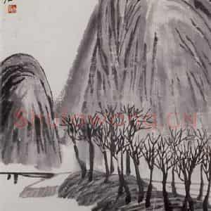 1922年 齐白石《山水》国画山水作品图片鉴赏