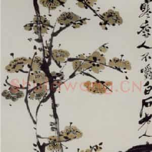 约40年代中期 齐白石《梅花》国画花鸟作品图片鉴赏