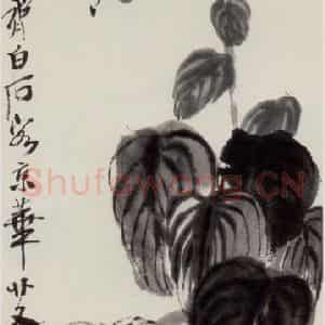 1945年 齐白石《玉簪蜻蜓》国画花鸟作品图片鉴赏