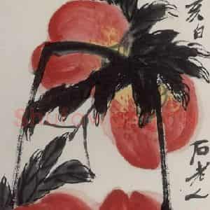 1947年 齐白石《多寿》国画花鸟作品图片鉴赏