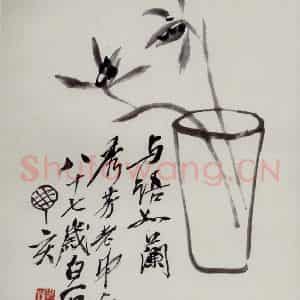 1947年 齐白石《与语如兰》国画花鸟作品图片鉴赏