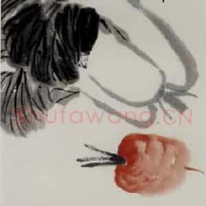 1947年 齐白石《白菜萝卜》国画花鸟作品图片鉴赏