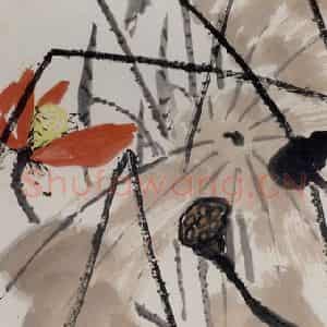 1947年 齐白石《残荷》国画花鸟作品图片鉴赏