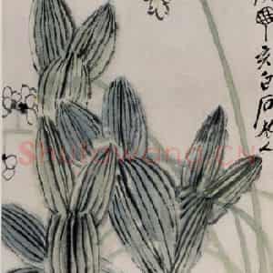 1947年 齐白石《草虫·游虾》国画花鸟作品图片鉴赏