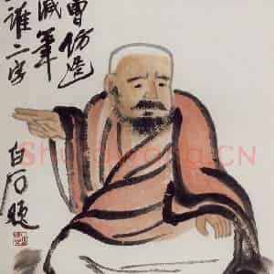 1947年 齐白石《骂谁》国画人物作品图片鉴赏
