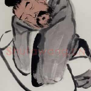 1947年 齐白石《毕卓盗酒》国画人物作品图片鉴赏