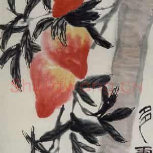 1948年 齐白石《牵牛花》国画花鸟作品图片鉴赏