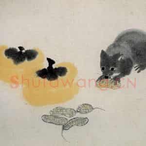 1948年 齐白石《鼠子册页》国画花鸟作品图片鉴赏