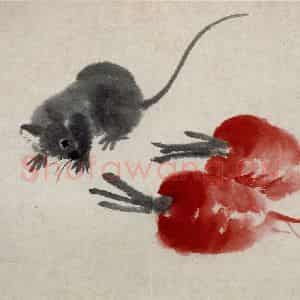 1948年 齐白石《鼠子册页》国画花鸟作品图片鉴赏