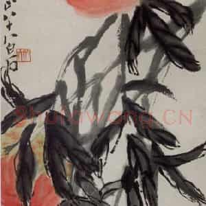 1948年 齐白石《愿人长寿》国画花鸟作品图片鉴赏