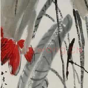 1948年 齐白石《秋荷》国画花鸟作品图片鉴赏