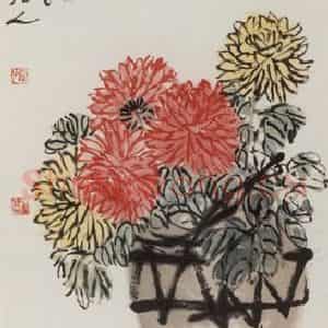 1948年 齐白石《长寿延年》国画花鸟作品图片鉴赏