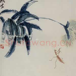 1948年 齐白石《花卉草虫册页》国画花鸟作品图片鉴赏