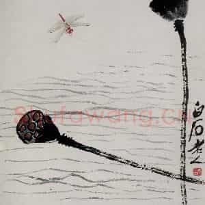 1948年 齐白石《花卉草虫册页》国画花鸟作品图片鉴赏