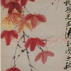 1948年 齐白石《花卉草虫册页》国画花鸟作品图片鉴赏