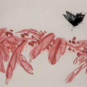 1945年 齐白石《花鸟虫草册页》国画花鸟作品图片鉴赏