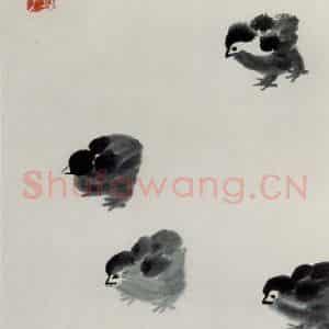 约四十年代晚期 齐白石《多子》国画花鸟作品图片鉴赏