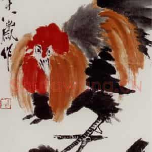 1948年 齐白石《欢天喜地》国画花鸟作品图片鉴赏