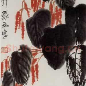 约40年代中期 齐白石《作伴袛芦花》国画花鸟作品图片鉴赏