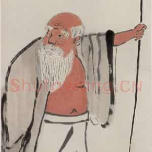 1945年 齐白石《老当益壮》国画人物作品图片鉴赏