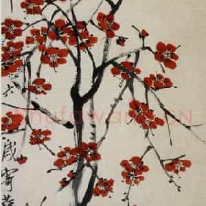 1946年 齐白石《梅蝶图》国画花鸟作品图片鉴赏