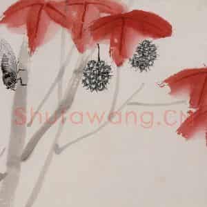 1945年 齐白石《花鸟虫草册页》国画花鸟作品图片鉴赏