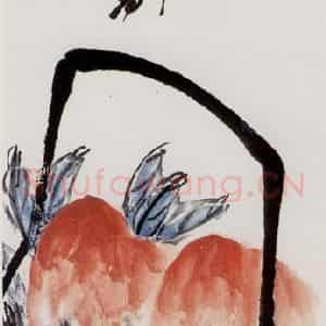 1946年 齐白石《双寿图》国画花鸟作品图片鉴赏