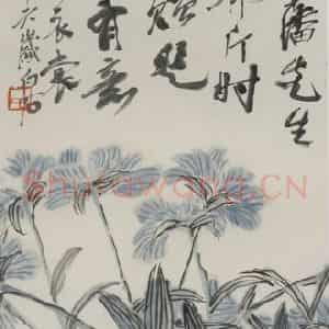 1946年 齐白石《蝴蝶兰》国画花鸟作品图片鉴赏
