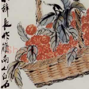 约40年代中期 齐白石《大利图》国画花鸟作品图片鉴赏