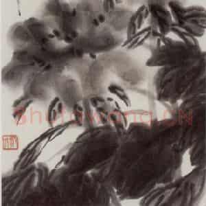 约40年代中期 齐白石《大富贵》国画花鸟作品图片鉴赏