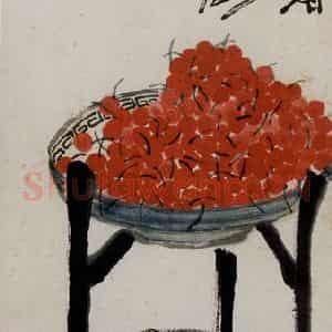 齐白石《佳人常在口头香》国画花鸟作品图片鉴赏