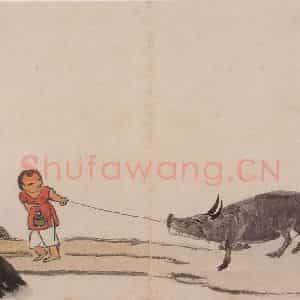 齐白石《牧牛图》国画花鸟作品图片鉴赏