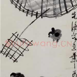 齐白石《出笼》国画花鸟作品图片鉴赏