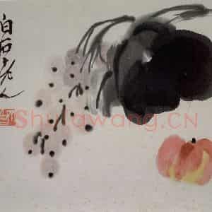 齐白石《蔬果册》国画花鸟作品图片鉴赏