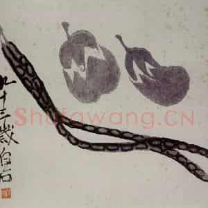 齐白石《蔬果册》国画花鸟作品图片鉴赏