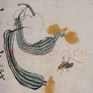 齐白石《秋瓜秋虫》国画花鸟作品图片鉴赏