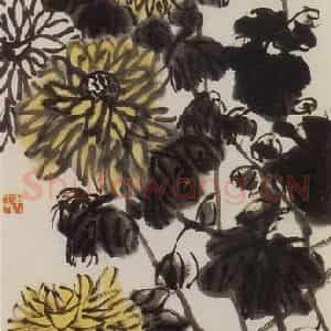 1949年 齐白石《菊》国画花鸟作品图片鉴赏