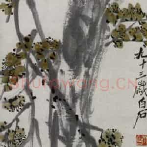 齐白石《黄梅八哥》国画花鸟作品图片鉴赏