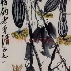 齐白石《丝瓜》国画花鸟作品图片鉴赏