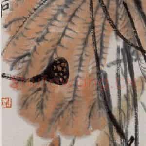 齐白石《秋荷》国画花鸟作品图片鉴赏
