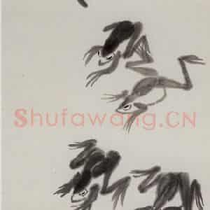 齐白石《青蛙》国画花鸟作品图片鉴赏