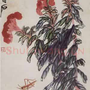 齐白石《鸡冠花》国画花鸟作品图片鉴赏