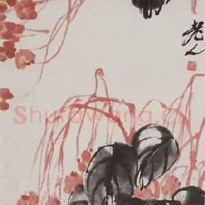 齐白石《海棠》国画花鸟作品图片鉴赏