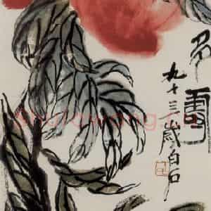 齐白石《多寿》国画花鸟作品图片鉴赏