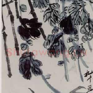 齐白石《菊蟹》国画花鸟作品图片鉴赏