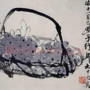 齐白石《葡萄》国画花鸟作品图片鉴赏